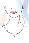 CERAMIC PORCELAIN PEARL BOW LAYER NECKLACE | 80N91555: Gold