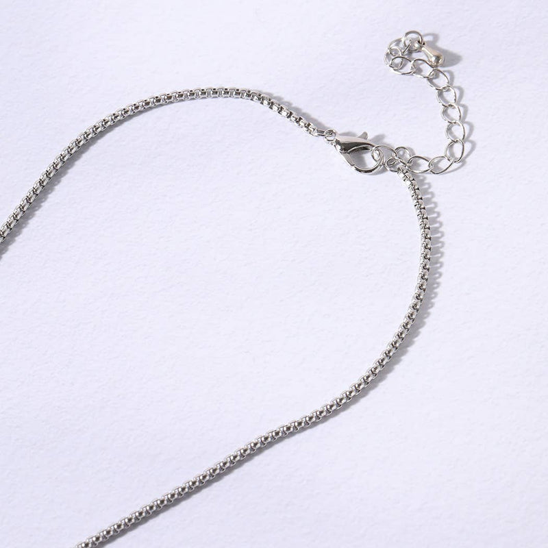 Square Pendant CZ Pave Necklace: K / ONESIZE