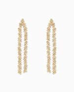 Two Line Linear Rhinestone Holiday Drop Earrings