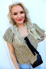 Fierce and Fem Leopard Tie Front Top