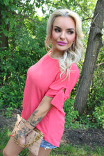 Summer Delight with Knot Detailed Sleeves | Coral