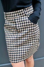 Houndstooth Jacquard Mini Skirt