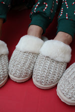 Knitted Snug Faux Fur Slippers