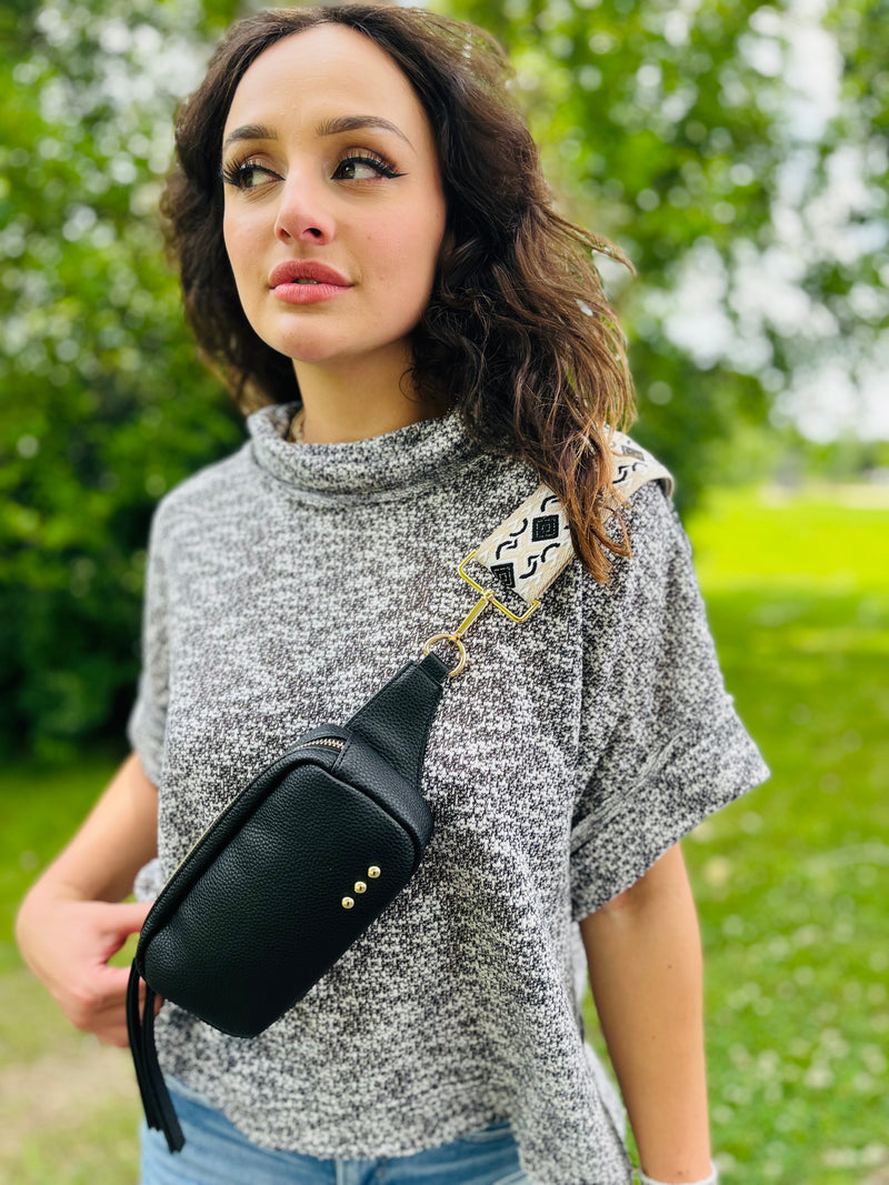 Mrs. Mom Pullover Knit Top | Black and White