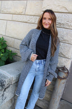 Blare Open Front Herringbone Cardigan