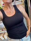 Reversible Ribbed Tank Top: Black