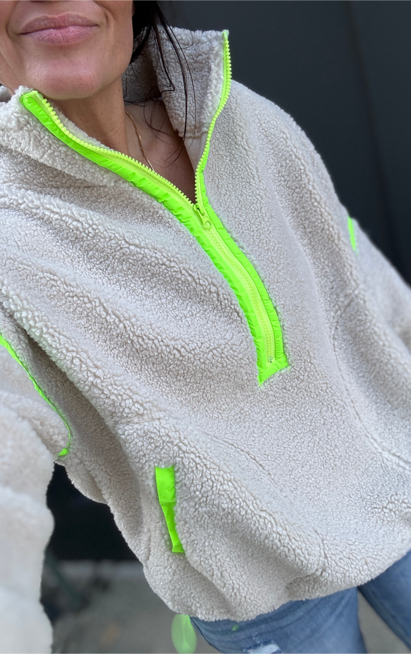 Sherpa Lime and Teddy Jacket
