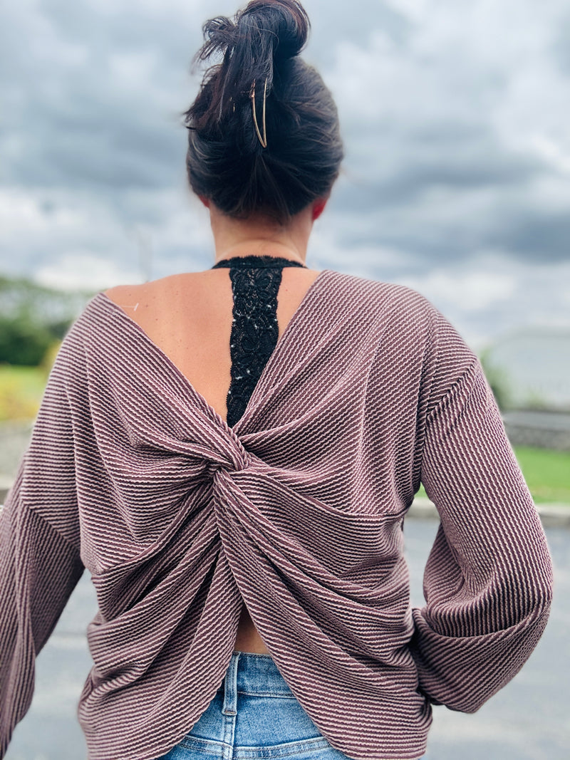 Back Twist Detail Top | Mocha