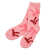 Cozy Socks in Ornament - Blush + Bows: 100% Polyester / One Size Fits Most