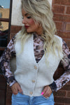 Pretty Girl Fall Fuzzy Bow Button Vest