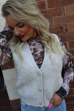 Pretty Girl Fall Fuzzy Bow Button Vest