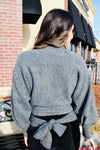 Holidays in the Smokeys Tie Back Sweater | Charcoal