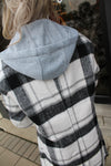 Plaid Woolen Coat With Detachable Hood