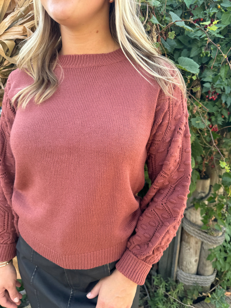 Cinna Spice Cable Knit Sweater | Cinnamon