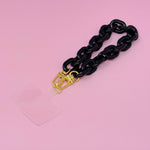 Link Multi Function Phone Wrist Lanyard: Black