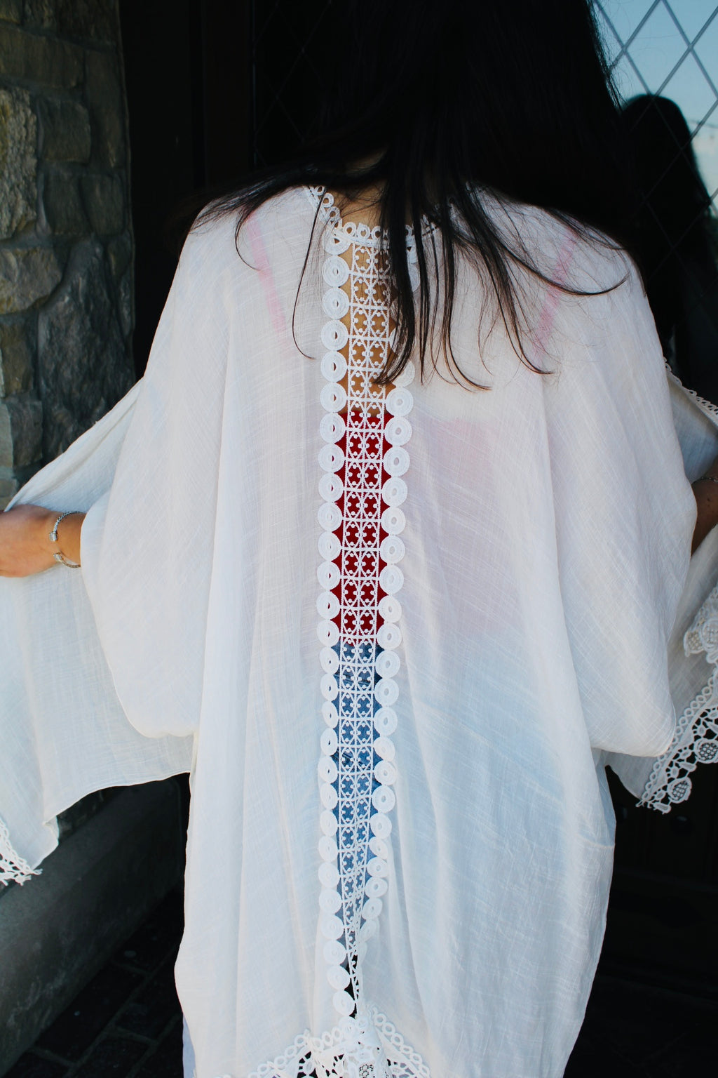 Summer Fling Laced Edge Kimono Cover-Up