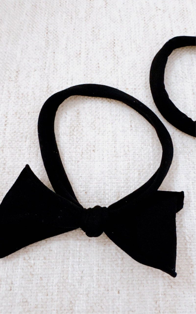 Jersey Bow Hair Ties Set Of 2: Black
