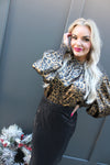 Metallic Leopard Print Blouse