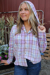 Plaid for Days Hooded Top | Lavender