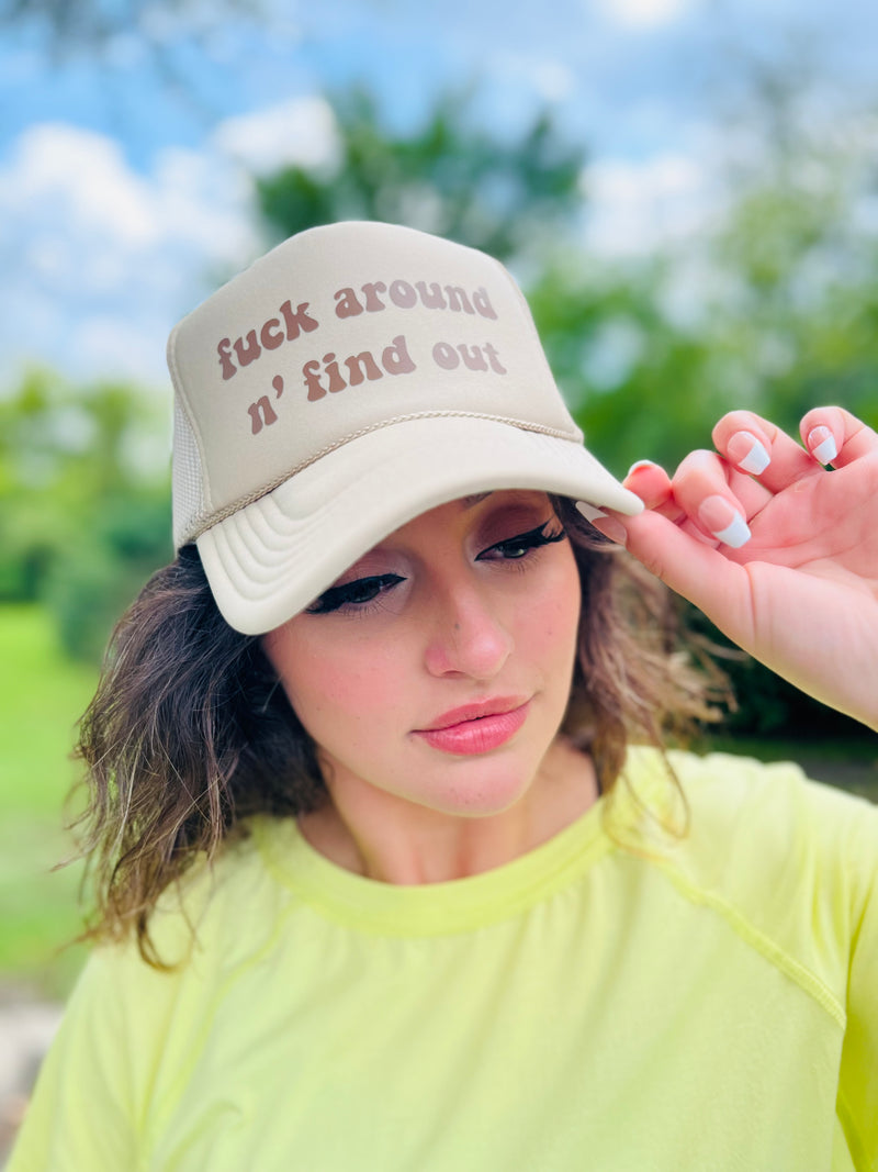 F* Around and Find Out Trucker Hat | Beige