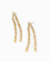 Two Line Linear Rhinestone Holiday Drop Earrings