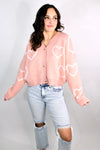 Sweet For You Heart Cardigan | Blush