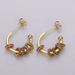 24k Gold Earrings Multi Color