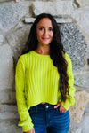 A Bright Fall Knit Sweater | Lime