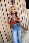 Hearts Aflutter Mock Neck Flare Floral Top