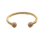 Cable Twist Gold Bangle