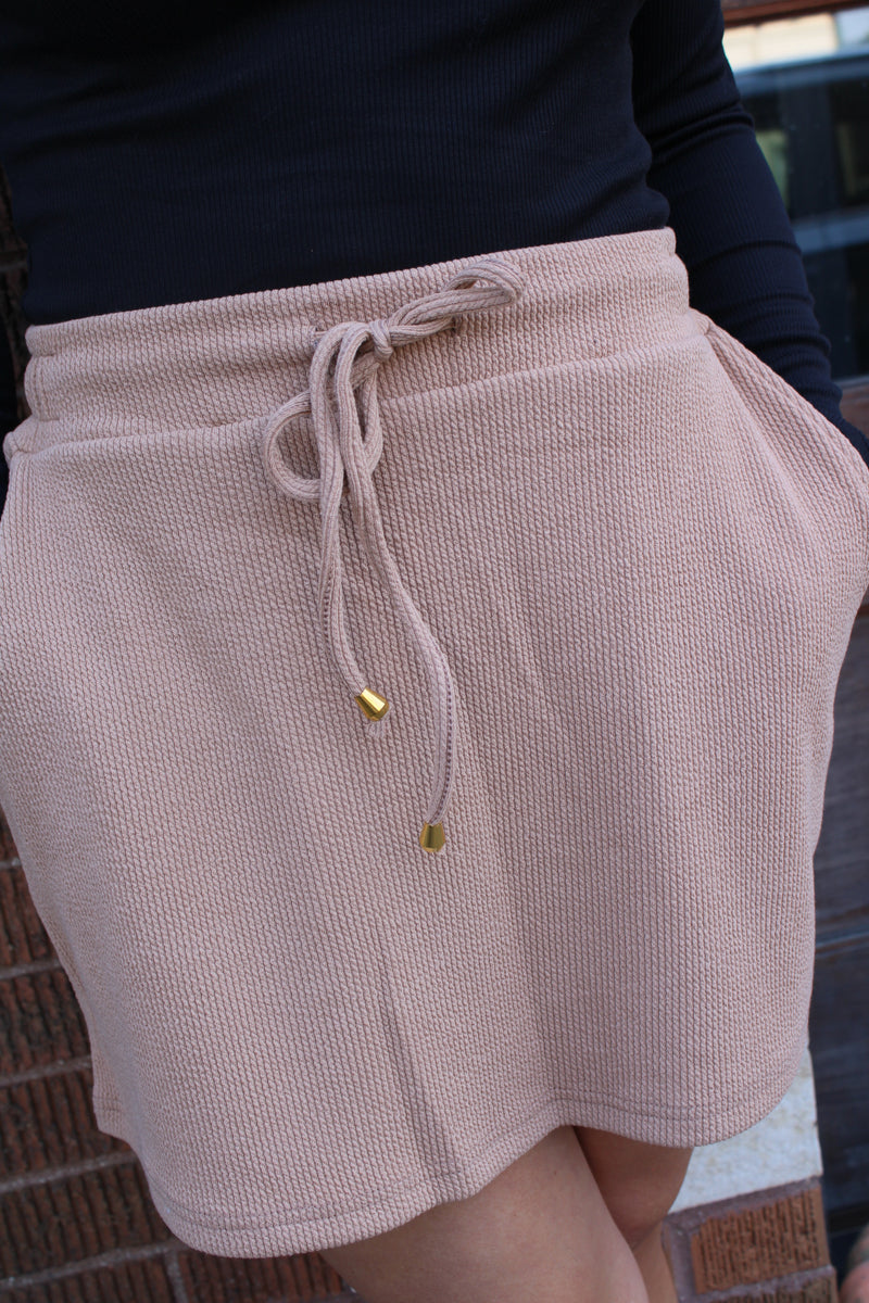 Well Loved Ribbed Skort | Tan