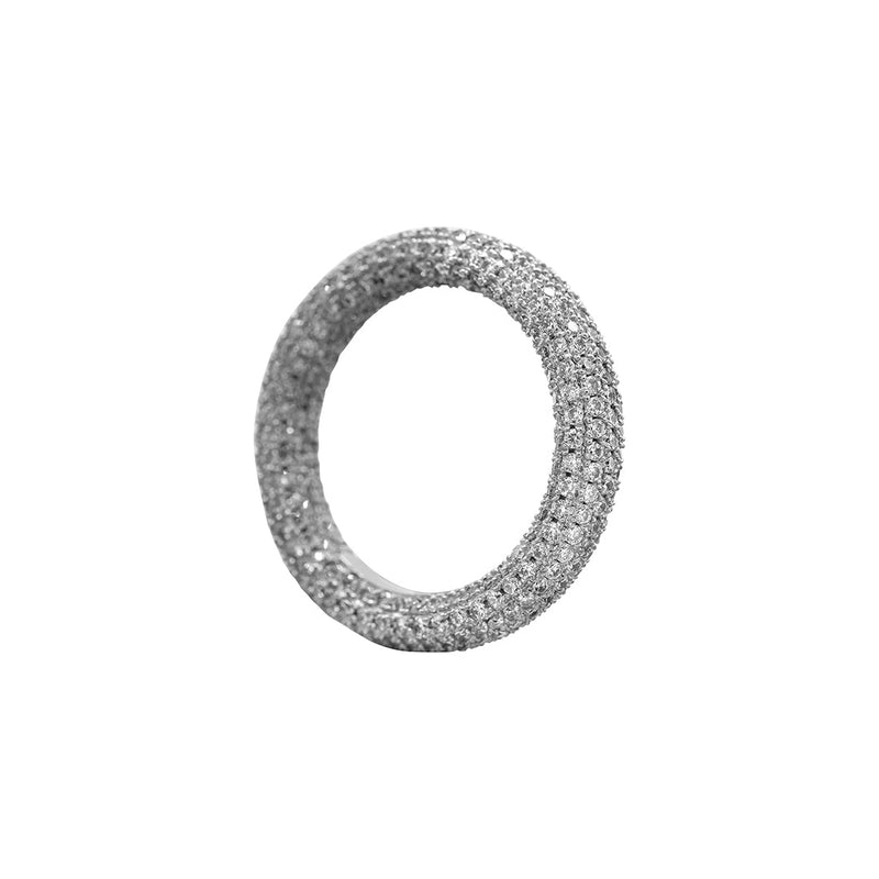 Crystal Eternity Rounded Band Ring Silver