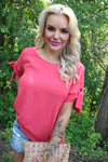 Summer Delight with Knot Detailed Sleeves | Coral