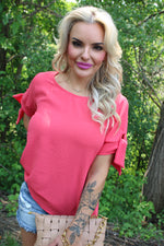 Summer Delight with Knot Detailed Sleeves | Coral
