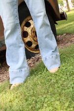 Petra High Rise Super Stretch Wide Leg Jeans with Cuffed Hem
