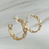 Linked Golden Hoop Earrings: Gold