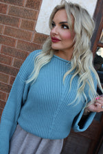 Long-Sleeve Ribbed Sweater | Teal Green