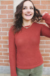 Ready in Seconds Lace Back Sweater | Rust