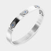118 Rhinestone Embellished Triple Evil Eye Stainless Steel Bracelet: Gold