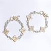 3 Clover Pave Clover Mop Link Bracelet: BKM / ONE SIZE