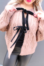Hey Pretty Cable Bow Tie Sweater