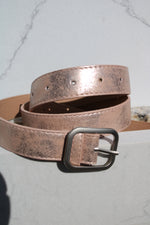 METALLIC SQUARE BUCKLE FAUX LEATHER BELT | Gold