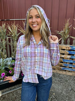 Plaid for Days Hooded Top | Lavender