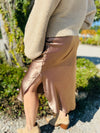 Falling for Babe Satin Midi Skirt