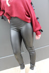 Yummie Faux Leather Shaping Legging w/ Side Zip