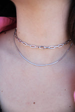 Double Chain Layered Necklace | Silver