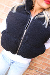 Teddy Zip Up Vest | Black