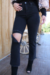 Risen Relaxed Distressed Denim | Black
