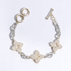3 Clover Pave Clover Mop Link Bracelet: BKM / ONE SIZE