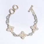 3 Clover Pave Clover Mop Link Bracelet: BKM / ONE SIZE